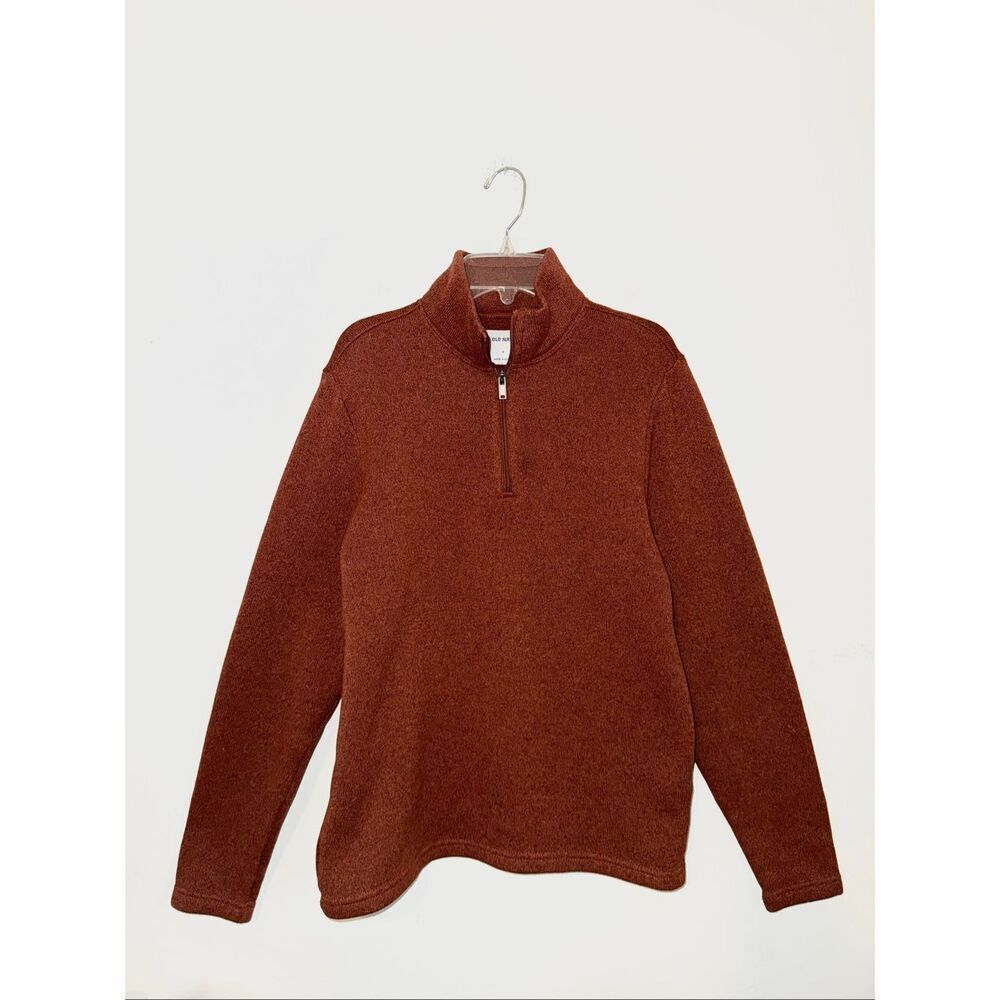 Old Navy Men’s Rust Orange Brown Pullover Quarter Zip Sweater Size S